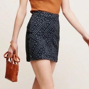 Free People Indigo Combo Green Diamond Mini Skirt